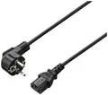 Produktbild: Renkforce Kaltgeräte Anschlusskabel [1x Schutzkontakt-Winkelstecker - 1x Kaltgeräte-Stecker C13] 0.75m Schwarz