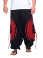 Produktbild: Kunst und Magie Trendige Haremshose Bunte Muster Goa Hippie Hose, Größe:3XL, Farbe:Schwarz/Rot