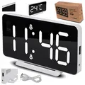 Produktbild: Elektronischer Wecker mit Digitalthermometer und großen LED-Ziffern, grün/blau,