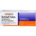 Produktbild: SchlafTabs-ratiopharm 25 mg - Schlaftabletten mit Doxylamin 20 St