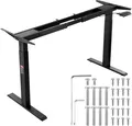 Produktbild: VEVOR Schreibtisch Gestell mit Doppelmotor, einstellbare Höhe von 70-117 cm und Länge 110-178 cm, elektrisches Tischgestell, ergonomische DIY-Arbeitsplatzbasis (nur schwarzer Rahmen)