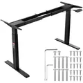 Produktbild: VEVOR Schreibtisch Gestell mit Doppelmotor, einstellbare Höhe von 70-117 cm und Länge 110-178 cm, elektrisches Tischgestell, ergonomische DIY-Arb... - Schwarz