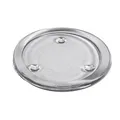 Produktbild: Rayher 46270000 Glas-Untersetzer mit Rand, Innendurchmesser 7,5 cm, Stärke 7 mm, mit 3 Fußpunkten, glasklar, Kerzenteller, rund, Kerzenständer, Kerzenhalter Glas, 10 cm ø