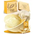 Produktbild: Krustenzauber Gärkorb Gärkörbchen zum Brotbacken - Gärkorb aus Rattan mit Gärtuch, (Brot Backen Zubehör, Brotkorb, Brotbackform, Sauerteig Zubehör), Gärfolie Brot, Brotkörbchen rund | Ø 25 cm