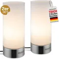 Produktbild: MONZANA® Nachttischlampe 2er Set Touch Dimmbar mit LED Leuchtmittel Glasschirm Tischlampe Tischleuchte Wohnzimmer Schlafzimmer Nachtlicht Leselampe
