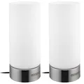 Produktbild: Monzana® Nachttischlampe 2er Set Touch Dimmbar mit LED Leuchtmittel Glasschirm Tischlampe Tischleuchte Wohnzimmer Schlafzimmer Nachtlicht Leselampe