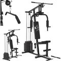 Produktbild: Kraftstation Profigym 2000 Mit Latzug- & Butterflystange, Seilzug & Beinstrecker - 9 Gewichte Mit 40kg - Multistation Krafttraining Zuhause - Artsport
