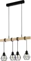 Produktbild: TOWNSHEND 5 Hängeleuchte Hängelampe Pendellampe Pendelleuchte - L70 x B20 x H110 cm - schwarz, braun - 4X60W exkl. - IP20