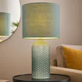 Produktbild: Tischlampe Tischleuchte Schlafzimmerlampe blassgrün Glas 1 flammig Glas H 50 cm