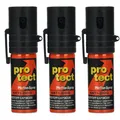 Produktbild: 3x Pfefferspray Protect Breitstrahl 15 ml mit Clip zur Tierabwehr - Abwehrspray