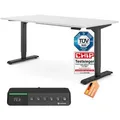 Produktbild: Ergotopia Schreibtisch Desktopia Pro X elektrisch höhenverstellbarer Schreibtisch, elektrisch verstellbarer Bürotisch inkl. edlem OLED-Display weiß 160 cm