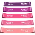 Produktbild: Gritin Fitnessbänder Widerstandsbänder mit 5 Stufen, Latex Fitnessband Resistance mit Deutscher Übungsanleitung & Tragebeutel, Gymnastikband für Muskelaufbau, Yoga - 5er Set