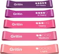 Produktbild: Gritin 5 Stück Fitnessbänder Latex Gymnastikband Muskelaufbau Yoga Anleitung