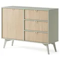 Produktbild: Lomadox Kommode Sideboard 106cm in grün, Front mit Fischgrätenmuster