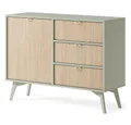 Produktbild: Lomadox Kommode FAREHAM-160, 106cm breit, eukalyptusfarben, Front mit Fischgrätenmuster
