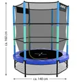 Produktbild: KINETIC SPORTS Kinder Trampolin mit Sicherheitsnetz Indoor Jumper Fun 140cm