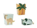 Produktbild: Snackbox Dinosaurier 9,5x9,5x12cm + 10x10x5,5cm 6er Set - Candy Bar/Salty Bar Boxen für Süßigkeiten und Party Snacks - Kindergeburtstag Mottoparty - Grün Gelb
