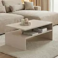 Produktbild: Couchtisch PAULINA 90 x 60 cm, Kaschmir - Moderner Wohnzimmertisch mit praktischer Ablagefläche, Beistelltisch Couch aus robustem Holzwerkstoff, Coffee Table im minimalistischen Design
