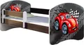 Produktbild: ACMA Jugendbett Kinderbett Junior-Bett Komplett-Set mit Matratze Lattenrost und Rausfallschutz Wenge 05 Wengee Auto 180x80