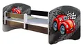 Produktbild: ACMA Kinderbett Jugendbett mit Einer Schublade und Matratze Wenge mit Rausfallschutz Lattenrost II 140x70 160x80 180x80 (05 Rote Auto, 180x80)