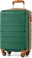 Produktbild: COOLIFE Handgepäck Koffer, Trolley 55x35x20 für Ryanair & Easyjet (Dunkelgrün)