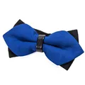 Produktbild: DonDon spitze Herren Fliege Schleife im Retro Look mit Haken gebunden vorgebunden und längenverstellbar blau