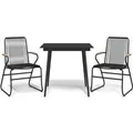 Produktbild: vidaXL 3-Tlg Garten-Essgruppe Schwarz PVC Rattan 3060267