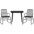 Produktbild: vidaXL 3-tlg. Garten-Essgruppe Schwarz PVC Rattan - Schwarz