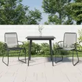 Produktbild: 3-tlg. Garten-Essgruppe Schwarz PVC Rattan