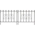 Produktbild: Schmuckzaun Metallzaun Gartenzaun 72x67 cm Zaunelemente 2er Set erweiterbar Rost - Rot/Braun