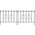 Produktbild: Estexo - Schmuckzaun Metallzaun Gartenzaun 72x67 Cm Zaunelemente 2er Set Erweiterbar Rost