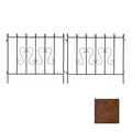 Produktbild: Schmuckzaun Metallzaun Gartenzaun 72x67 cm Zaunelemente 2er Set erweiterbar Rost