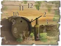 Produktbild: ARTland Holz Wanduhr Funkuhr - schwarzer Zeiger Wein Trauben Reben Weinberg Größe: 40x30 cm