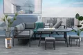 Produktbild: Gardissimo Gartenlounge-Set Lima Lounge / Gartenmöbelset / Dining Set, (Set, 4-tlg., Alu, Ecklounge, Esstisch, 2 Hocker, inkl. Auflagen), UV-beständig / mit Esstisch