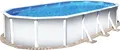 Produktbild: Stahlwandpool ovalform Classic 730x375x120 cm, Stahl 0,4 mm weiß, Folie 0,3 mm blau, overlap