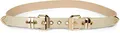 Produktbild: styleBREAKER Damen Gürtel mit doppelter goldener Schnalle und Lochnieten, B-Low Belt, Taillengürtel, kürzbar 03010121, Farbe:Gold, Größe:105cm