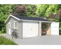 Produktbild: Doppelgarage Outdoor Life Falkland mit Holztoren 628,6 x 635 cm lichtgrau