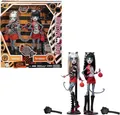 Produktbild: Monster High Gruselige Reproduktion der ursprünglichen Monster High-Puppe im 2er-Set, Meowlody und Purrsephone Sammelfigur-Nachbildung mit Puppenständer und Tagebuch, HYV88