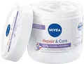 Produktbild: NIVEA Repair & Care Creme parfümfrei (400ml), Feuchtigkeits-Körpercreme, schnell einziehende Lotion mit Glycerin, Provitamin B5 & Ceramiden für trockene, sensible Haut