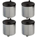 Produktbild: PROREGAL SparSet 4x Runder feuerlöschender Wandaschenbecher | 2 Liter | HxØ 16x16cm | Metal | Silber mit schwarzem Deckel