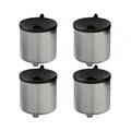Produktbild: PROREGAL SuperSparSet 4x Runder feuerlöschender Wandaschenbecher | 2 Liter | HxØ 16x16cm | Metal | Silber mit schwarzem Deckel