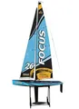 Produktbild: Amewi 26099 Focus III Racing Segelyacht 100cm 2,4GHz RTR, blau, inkl. Sender, Empfänger, Bootsständer