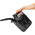 Produktbild: BW® Kraftstoffkanister Metall Benzinkanister 5 Liter mit Ausgießer - Schwarz - RAL 9005 - TÜV-geprüft und UN-Zulassung - Made in Europe