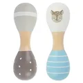 Produktbild: Bieco Baby Rassel Holz Reh | Hantelrassel 2er Set 19 cm | Kinder Musikinstrument | Holzrassel Montessori Ab 1 Jahr Und 0-6 Monate | Rasselring