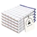 Produktbild: ZOLLNER 5er Set Geschirrtücher Baumwolle in 50x70 cm - saugstarke und langlebige Küchentücher - waschbar bis 60°C – in blau kariert - Gastronomiequalität - Oeko Tex® Zertifiziert
