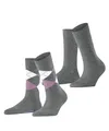 Produktbild: Burlington Damen Socken Everyday Mix Multipack W So Baumwolle gemustert 2 Paar, Grau Light Grey 3401, 36-41