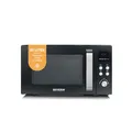 Produktbild: SEVERIN 3-in-1 Mikrowelle mit Grill und Heißluftfunktion bis 200°C, Minibackofen inklusive Vorheizfunktion, mit antihaft-beschichtetem Pizza-Teller, schwarz, MW 7752