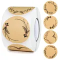 Produktbild: 500 Stück Kraftpapier Aufkleber,Etiketten Selbstklebend 5cm,Marmeladenglas Aufkleber zum Beschriften Rund Geschenksticker Handmade,Etiketten für Küche, Geschenktüten,Hochzeit