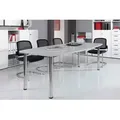 Produktbild: Konferenztisch B2200xT1030xH720-740 lichtgrau m.verchromten Tischfüßen