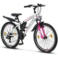Produktbild: Licorne Bike Guide Premium Mountainbike Shimano,Farbe:Weiß/Rosa;Zoll:24 - Weiß